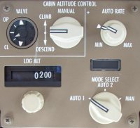 Cabin Altitude Control Panel.