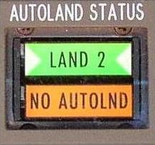 Test 2 - LAND 2 and NO AUTOLND appear in upper and lower ASA respectively.