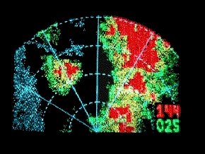 Typical radar display showing aircraft more than 2000 feet below highest point